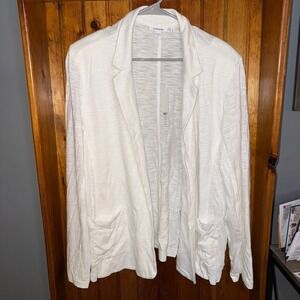 Chicos Womens Blazer Size 4 US XXL Soft 3/4 Sleeve Jacket‎ White NWT